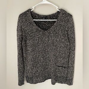 Eileen Fisher Textured Cotton V Neck Sweater Size Small